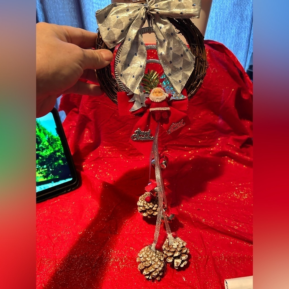 Festive Holiday Wreath with Silver Accents